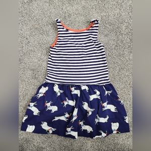 Mini Boden Dress Bunnies 🐰 Carrots 🥕 Stripes Easter Pockets